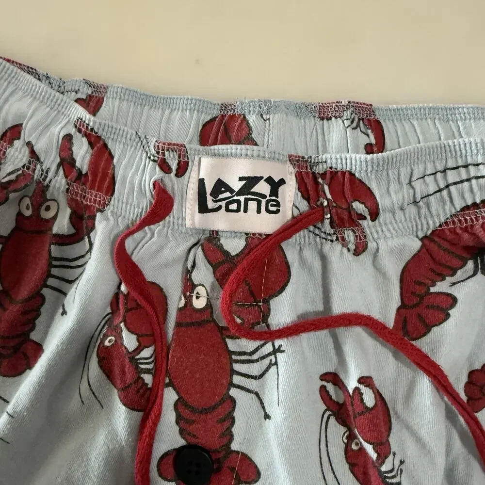 Lazy One 100% Cotton Lobster Pajama Pants Blue Lounge Bottoms Pinterest Women M